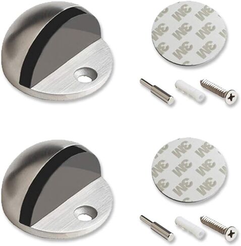2 Pack Door Stopper Stainless Steel Door Stop, Can be drilled or drill-free 3M Adhesive, Door Holder Doorstop for Hotel Home Restaurant, in Floor Mount Half Dome Door Stopper Set (Red Bronze) in Kuwait