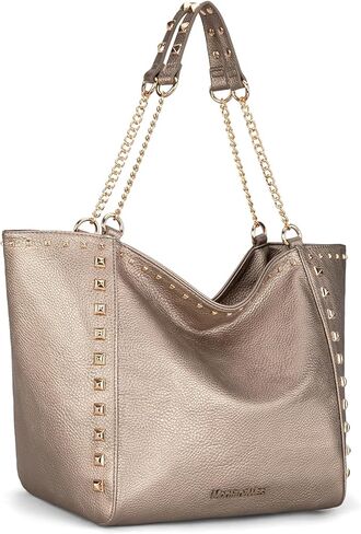 Montana West Hobo Bags for Women Top-handle Tote Bag with Chain Handle and Rivets Decoration in Kuwait