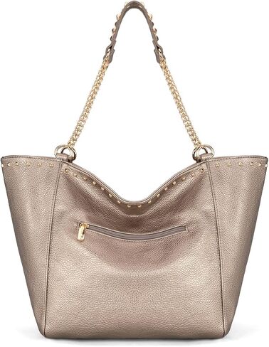 Montana West Hobo Bags for Women Top-handle Tote Bag with Chain Handle and Rivets Decoration in Kuwait