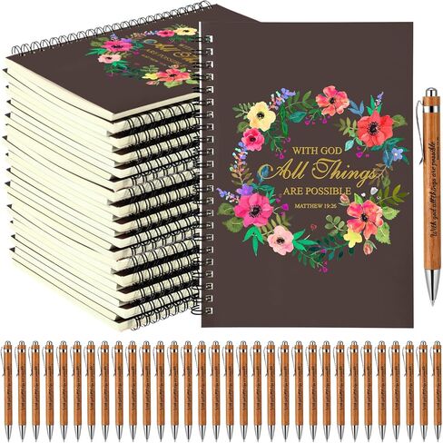 50 Sets Christian Gifts Bulk Prayer Journal with Bible Verse Pen and Inspirational Notepad Church Favor in Bulk for Staff, Teacher, Pastor, Thanksgiving Christmas Family Gifts (5.5 x 8.3 in) in Kuwait