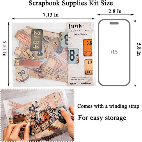 Vilikya 90pcs Film Scrapbook Stickers Pack for Junk Journal Supplies ، ورق decoupage ذو موضوع الأفلام لمجموعة Scrapbooking ، شريط أليف شريط أفلام وبطاقات إطار للصور لصالح Journaling Bullet Journaling in Saudi Arabia