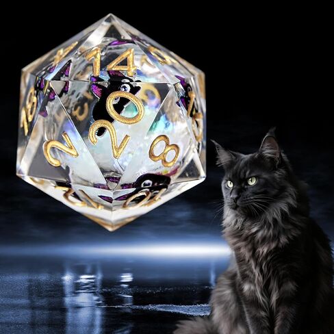 Gu Ei Te Liquid Core Resin Dnd Dice ، Cat Style Polyhedral Dice 7-Die Set Quicks and Handmade for RPG MTG Table Games in Kuwait