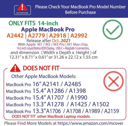 mCover Case ONLY Compatible for 2021-2025 14" MacBook Pro Laptop Computer (Model A2442 / A2779 / A2918 / A2992 / A3112 / A3185 / A3401, with M1 | M2 | M3 | M4 Pro/Max Chip) - Orange in Kuwait