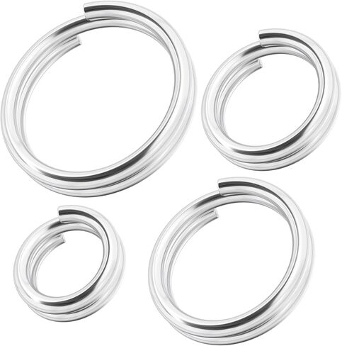 4 Pcs 925 Sterling Silver Split Jump Ring, Small Split Rings, Split Jump Rings for Key Rings, Jewelry Findings, Bracelet, Crafts (4/5/6/8mm) in Saudi Arabia