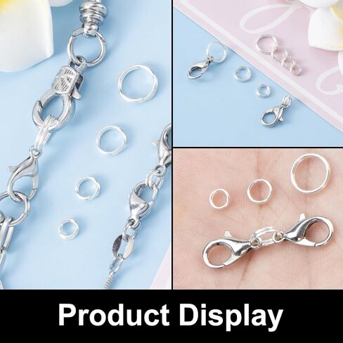 4 Pcs 925 Sterling Silver Split Jump Ring, Small Split Rings, Split Jump Rings for Key Rings, Jewelry Findings, Bracelet, Crafts (4/5/6/8mm) in Saudi Arabia