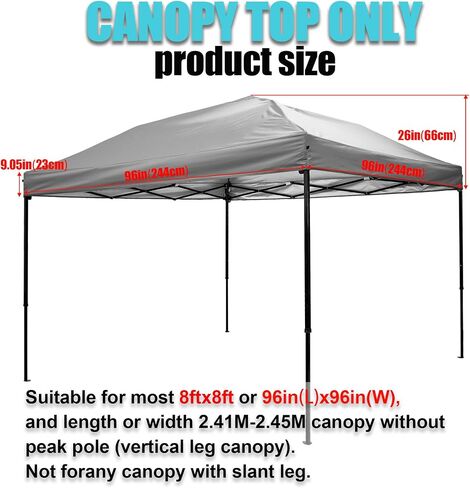 8x8 Canopy Replacement Top, Replacement Canopy Top for 8x8 Pop Up Canopy Tent (Canopy Top Cover Only) White in Kuwait