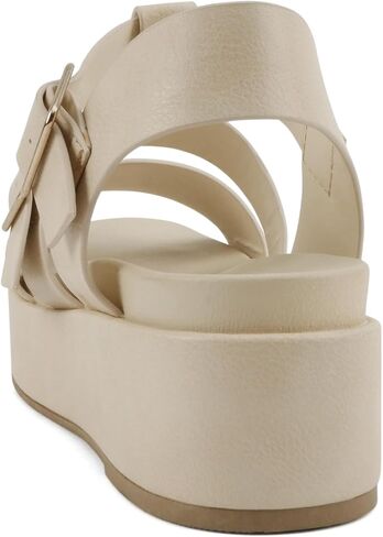 Soda “STELLAR" ~ Women Flatform Multi Strap Double Buckle Open Toe Ankle Strap Platform Wedge Sandals in Saudi Arabia