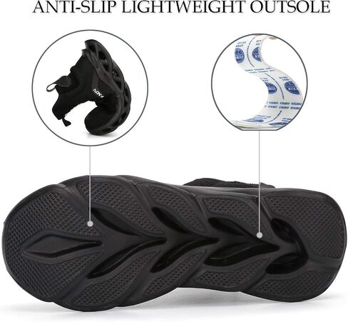 XUNRUO Work Safety Boots for Men and Women Steel Toe Lightweight Breathable Pull on Construction Boots in Saudi Arabia
