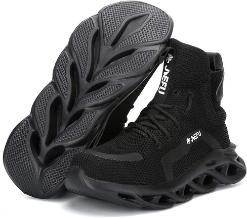 XUNRUO Work Safety Boots for Men and Women Steel Toe Lightweight Breathable Pull on Construction Boots in Saudi Arabia