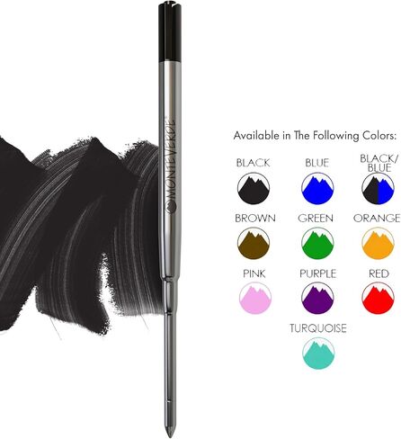 Monteverde Ballpoint Refill لتناسب أقلام Proper Point ، نقطة متوسطة ، لفة ناعمة ، أسود ، 2 لكل عبوة (S132BK) in Kuwait