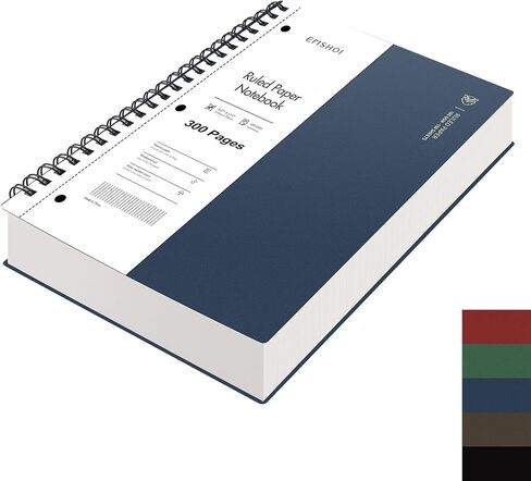 EMSHOI A4 Spiral Notebook College Ruled Lined Journal, 11.2" X 8.27", 300 Perforated Pages, 100gsm Thick Paper, Waterproof Softcover, Twin-Wire Binding, for School Work Business Writing-Wine Red in Kuwait
