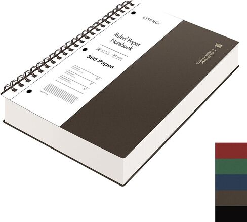 EMSHOI A4 Spiral Notebook College Ruled Lined Journal, 11.2" X 8.27", 300 Perforated Pages, 100gsm Thick Paper, Waterproof Softcover, Twin-Wire Binding, for School Work Business Writing-Wine Red in Kuwait