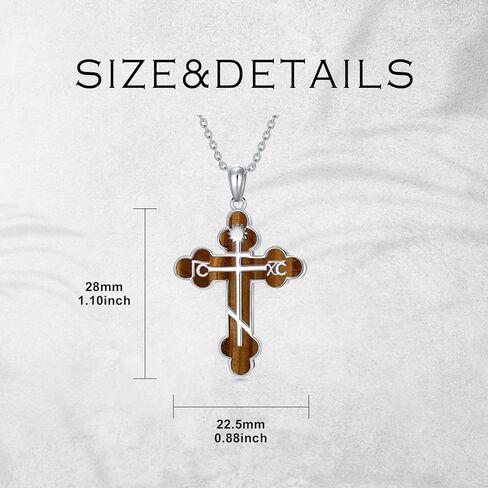 SIMONLY Eastern Orthodox Cross Necklace 925 Sterling Silver Russian Orthodox Pendant Necklace Religious Christian Jewelry in Kuwait