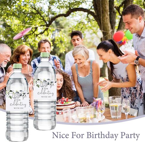 Wedding Water Bottle Labels Thank You, 50 Pcs Greenery Plant Water Bottle Wraps Sticker Water Bottle Labels for Birthday Baby Shower in Kuwait