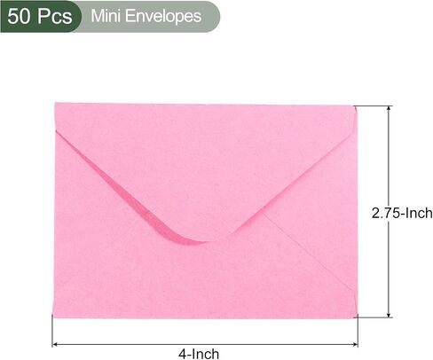 YOKIVE 50pcs Gift Card Envelopes, 10x7cm Mini Envelopes Small Envelopes Credit Card Size Bulk for Thank You Cards Graduation Greeting Wedding Birthday, Pink in Saudi Arabia
