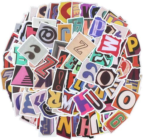 100pcs ملصقات رسائل عتيقة ، ملصقات للاصطدام للاصطدام ، ملصقات أبجدية مقاومة للماء ملصقات رسائل الفينيل لخلاصات سفر سفر تافهة كمبيوتر محمول ديكور المجلة in Saudi Arabia