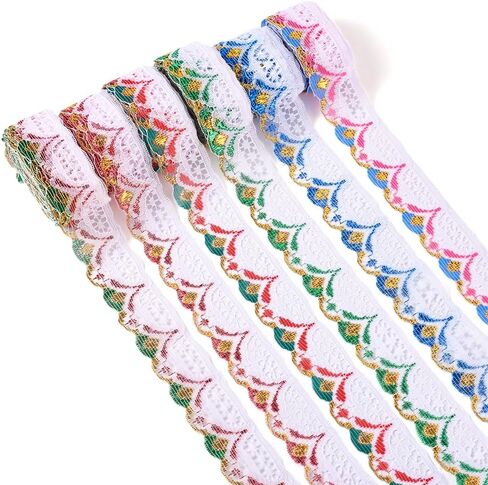 30 Yards 1-1/8 Inch Ethnic Polyester Lace Trim Flower Lace Ribbon Fabric Floral Lace for DIY Sewing Decoration Crafts in Saudi Arabia