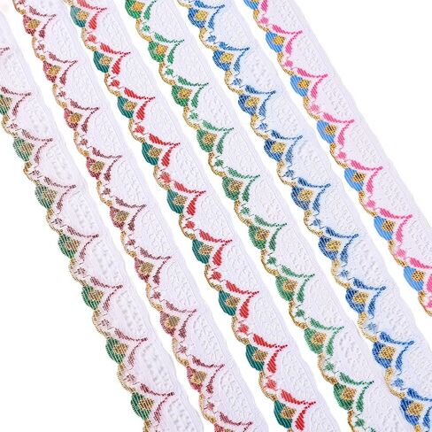 30 Yards 1-1/8 Inch Ethnic Polyester Lace Trim Flower Lace Ribbon Fabric Floral Lace for DIY Sewing Decoration Crafts in Saudi Arabia