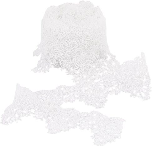 PH PandaHall 5 Yards Venice Lace Trim 2.4 inch Grey Lace Ribbon Wavy Flower Ribbon for Collar Decoration Gothic Lace for Sewing Chocker Making Embroidered Applique Neckline Dress Accessory Halloween in Kuwait