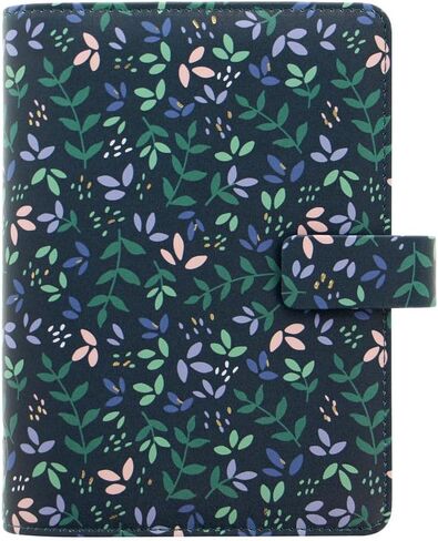 Filofax Garden Organizer, Personal Size, Dusk - Leather-Look, Gold Foil Accents, Six Rings, Week-to-View Calendar Diary, Multilingual, 2025 (C028713-25) in Saudi Arabia