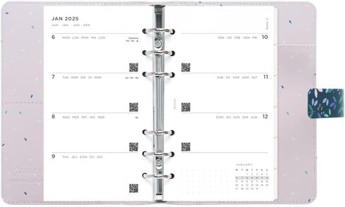 Filofax Garden Organizer, Personal Size, Dusk - Leather-Look, Gold Foil Accents, Six Rings, Week-to-View Calendar Diary, Multilingual, 2025 (C028713-25) in Saudi Arabia