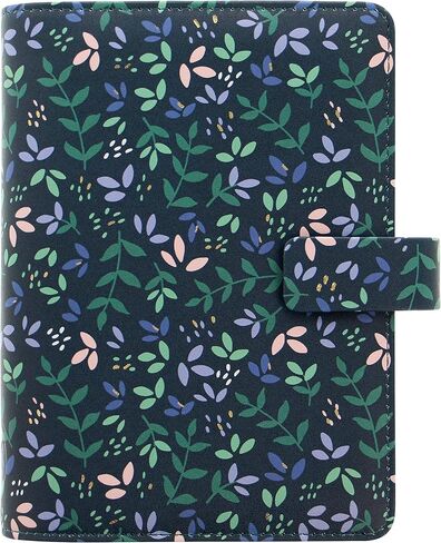Filofax Garden Organizer, Personal Size, Dusk - Leather-Look, Gold Foil Accents, Six Rings, Week-to-View Calendar Diary, Multilingual, 2025 (C028713-25) in Saudi Arabia