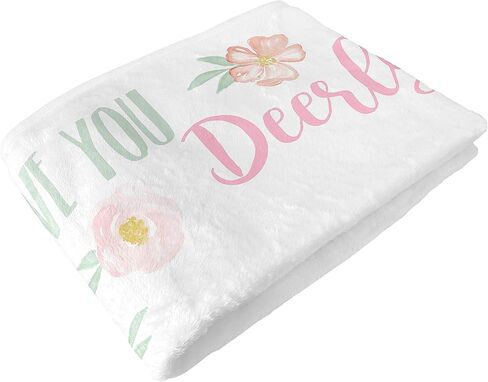 Sweet Jojo Designs Woodland Bunny Girl Milestone Blanket Monthly Newborn First Year Growth Mat Baby Shower Memory Keepsake Gift Picture - Blush Pink Mint Green Grey Boho Floral Watercolor Rose Flower in Kuwait