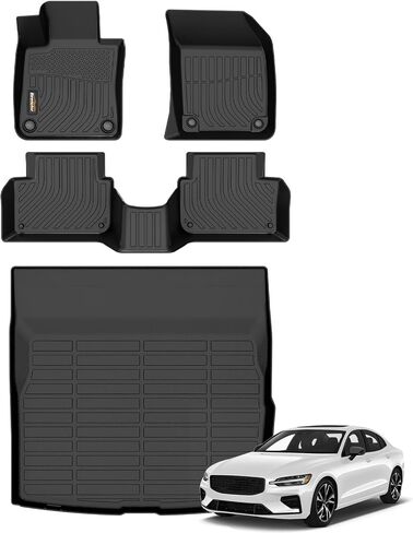 Binmotor-All Weather Car Floor Mats and Cargo Liner Set for 2018-2025 Volvo XC60,2 Rows with Cargo Mat Set for Volvo XC60,TPE Rubber Liners for Volvo XC60 Accessories Mats Trunk Mat-Black in Saudi Arabia