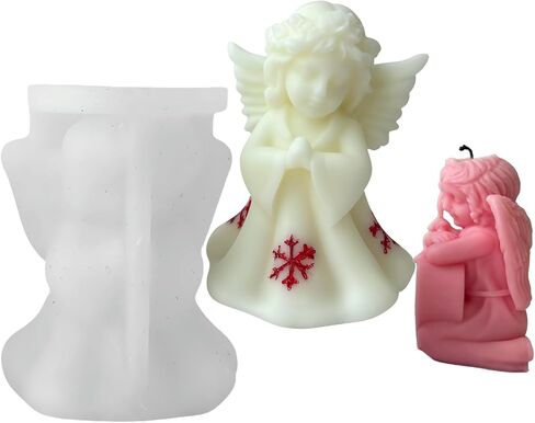 Praying Angels Silicone Mold, Angels Candle Mold for Soap Soy Wax DIY Handcraft, Snow Angels Resin Mold Gift Wedding Party Home Dinner Festive Days Car Decoration (Girl) in Saudi Arabia