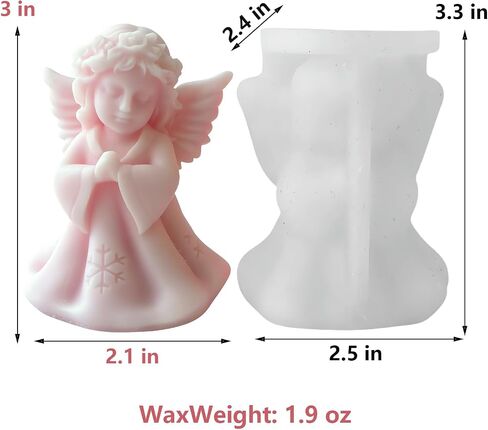 Praying Angels Silicone Mold, Angels Candle Mold for Soap Soy Wax DIY Handcraft, Snow Angels Resin Mold Gift Wedding Party Home Dinner Festive Days Car Decoration (Girl) in Saudi Arabia