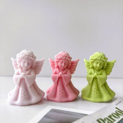 Praying Angels Silicone Mold, Angels Candle Mold for Soap Soy Wax DIY Handcraft, Snow Angels Resin Mold Gift Wedding Party Home Dinner Festive Days Car Decoration (Girl) in Saudi Arabia