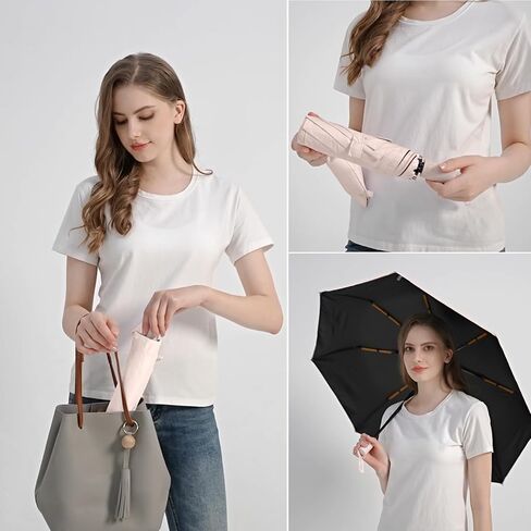 BAODINI Small UV Protection Travel Umbrella Compact for Rain and Sun UPF 50+ Windproof Portable 42 inch Umbrella for Women and Men in Saudi Arabia