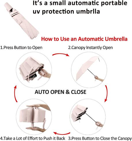 BAODINI Small UV Protection Travel Umbrella Compact for Rain and Sun UPF 50+ Windproof Portable 42 inch Umbrella for Women and Men in Saudi Arabia