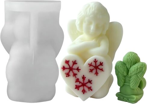 Praying Angels Silicone Mold, Angels Candle Mold for Soap Soy Wax DIY Handcraft, Snow Angels Resin Mold Gift Wedding Party Home Dinner Festive Days Car Decoration (Girl) in Saudi Arabia