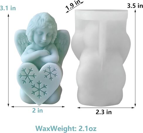 Praying Angels Silicone Mold, Angels Candle Mold for Soap Soy Wax DIY Handcraft, Snow Angels Resin Mold Gift Wedding Party Home Dinner Festive Days Car Decoration (Girl) in Saudi Arabia
