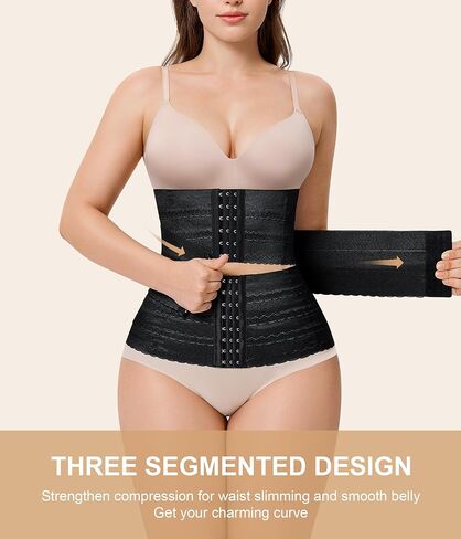 QACIVIQ Segmented Waist Trainer for Women Waist Cincher Shapewear for Women Tummy Control Workout Body Shaper Girdle in Kuwait