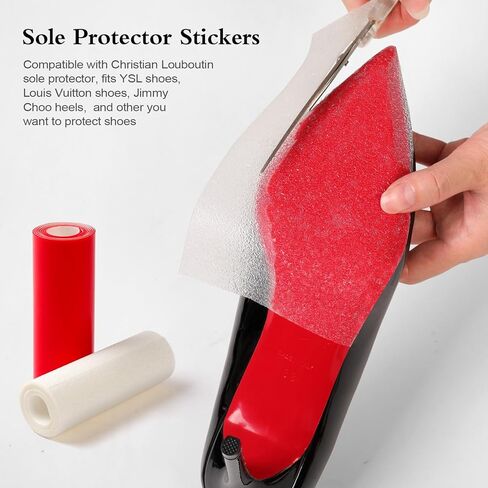 واقي نعل شفاف 99 سم ​​للأحذية ذات الكعب العالي، واقي نعل حذاء مضاد للانزلاق، واقي نعل لوبوتان شفاف للكعب السفلي الأحمر والأحذية الرياضية (5 بوصات * 39 بوصة) in Kuwait