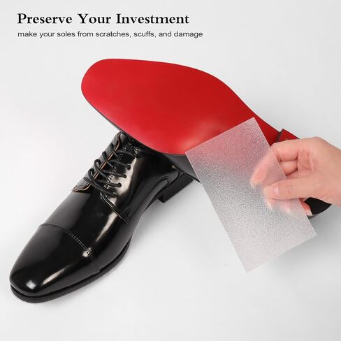 واقي نعل شفاف 99 سم ​​للأحذية ذات الكعب العالي، واقي نعل حذاء مضاد للانزلاق، واقي نعل لوبوتان شفاف للكعب السفلي الأحمر والأحذية الرياضية (5 بوصات * 39 بوصة) in Kuwait