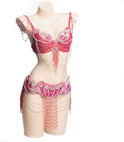 ROYAL SMEELA Belly Dance Costume for Women Tribal Belly Dance Bra and Belt Sexy Professional Dancing Suit Carnival Bra Belt in Kuwait