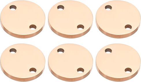 PATIKIL 22mm Steel Disc, 6Pcs Metal Stamping Blanks Tags Circle Round Pendants Metal Plate Connection Stainless Steel with 2 Holes for Laser Engraving Stamping Craft Name Tag, Silvery in Kuwait