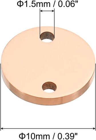 PATIKIL 22mm Steel Disc, 6Pcs Metal Stamping Blanks Tags Circle Round Pendants Metal Plate Connection Stainless Steel with 2 Holes for Laser Engraving Stamping Craft Name Tag, Silvery in Kuwait
