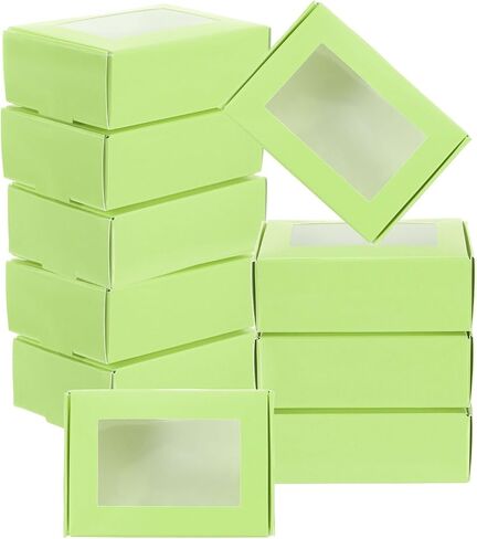 Patikil 3.4 "x2.4" × 1.2 "مربعات ورقية صغيرة مستطيل Kraft مع نافذة ، 30 حزمة الحزمة حلوى الحفل مربع الهدايا للصابون محلي الصنع ، حزب الزفاف لصالح ، تعبئة المجوهرات ، متعددة الألوان in Kuwait
