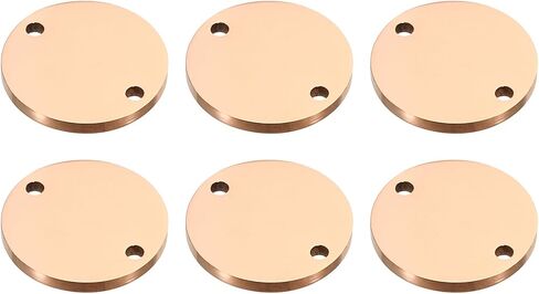 PATIKIL 22mm Steel Disc, 6Pcs Metal Stamping Blanks Tags Circle Round Pendants Metal Plate Connection Stainless Steel with 2 Holes for Laser Engraving Stamping Craft Name Tag, Silvery in Kuwait