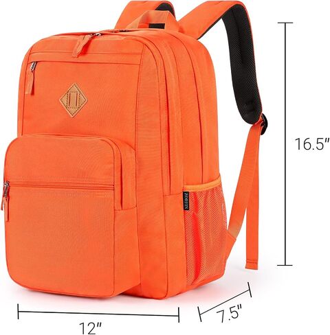 ZORFIN 26L Backpack for School, College, and Travel: Water Resistant Bookbag with 8 Compartments - Tangerine in Kuwait