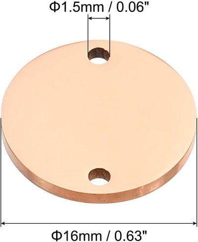 PATIKIL 22mm Steel Disc, 6Pcs Metal Stamping Blanks Tags Circle Round Pendants Metal Plate Connection Stainless Steel with 2 Holes for Laser Engraving Stamping Craft Name Tag, Silvery in Kuwait