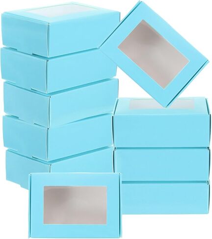 Patikil 3.4 "x2.4" × 1.2 "مربعات ورقية صغيرة مستطيل Kraft مع نافذة ، 30 حزمة الحزمة حلوى الحفل مربع الهدايا للصابون محلي الصنع ، حزب الزفاف لصالح ، تعبئة المجوهرات ، متعددة الألوان in Saudi Arabia