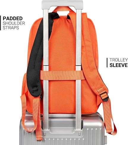 ZORFIN 26L Backpack for School, College, and Travel: Water Resistant Bookbag with 8 Compartments - Tangerine in Kuwait