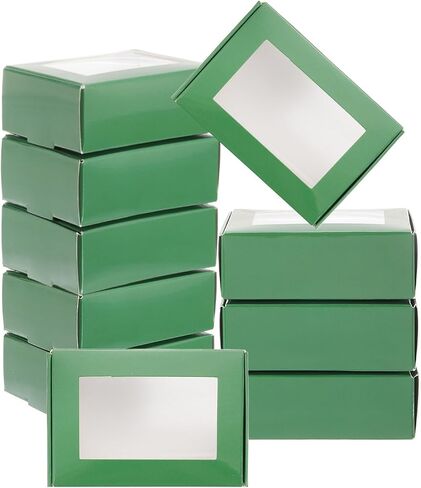 Patikil 3.4 "x2.4" × 1.2 "مربعات ورقية صغيرة مستطيل Kraft مع نافذة ، 30 حزمة الحزمة حلوى الحفل مربع الهدايا للصابون محلي الصنع ، حزب الزفاف لصالح ، تعبئة المجوهرات ، متعددة الألوان in Kuwait