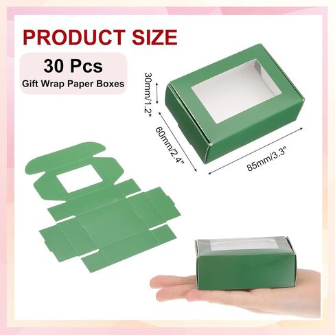 Patikil 3.4 "x2.4" × 1.2 "مربعات ورقية صغيرة مستطيل Kraft مع نافذة ، 30 حزمة الحزمة حلوى الحفل مربع الهدايا للصابون محلي الصنع ، حزب الزفاف لصالح ، تعبئة المجوهرات ، متعددة الألوان in Kuwait