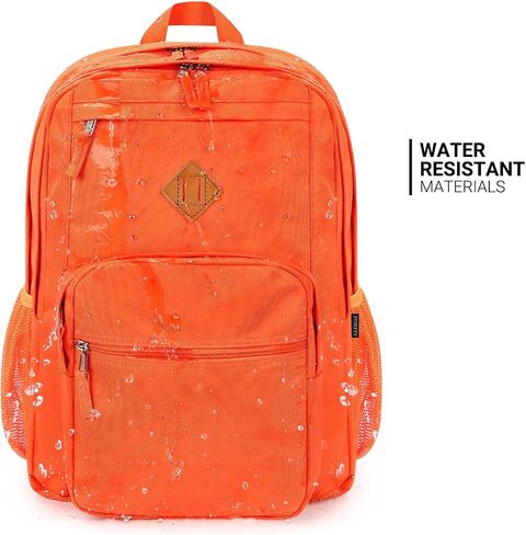 ZORFIN 26L Backpack for School, College, and Travel: Water Resistant Bookbag with 8 Compartments - Tangerine in Kuwait